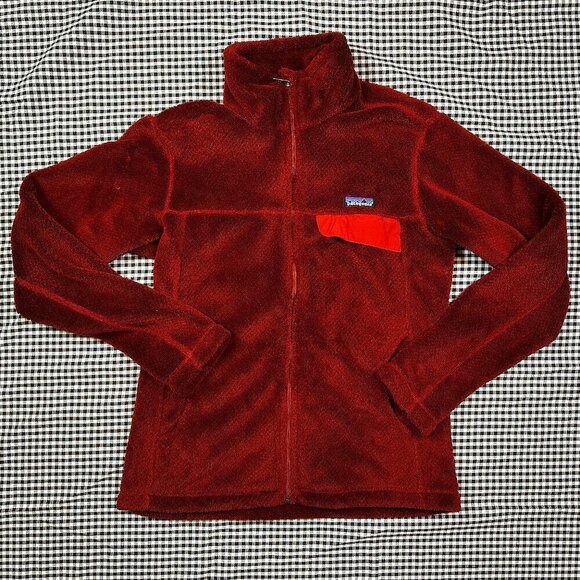 Patagonia Tops - Patagonia Re-Tool Full Zip Sweatshirt Jacket Burgundy Red Womens Size Medium